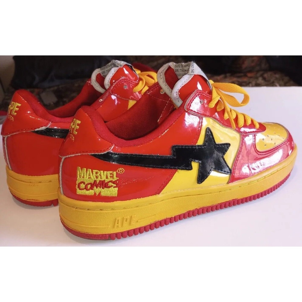 Bape Sneakers Bape Sta🔥Marvel Comics x Iron Man 2005 A Bathing Ape Shoes 9.5